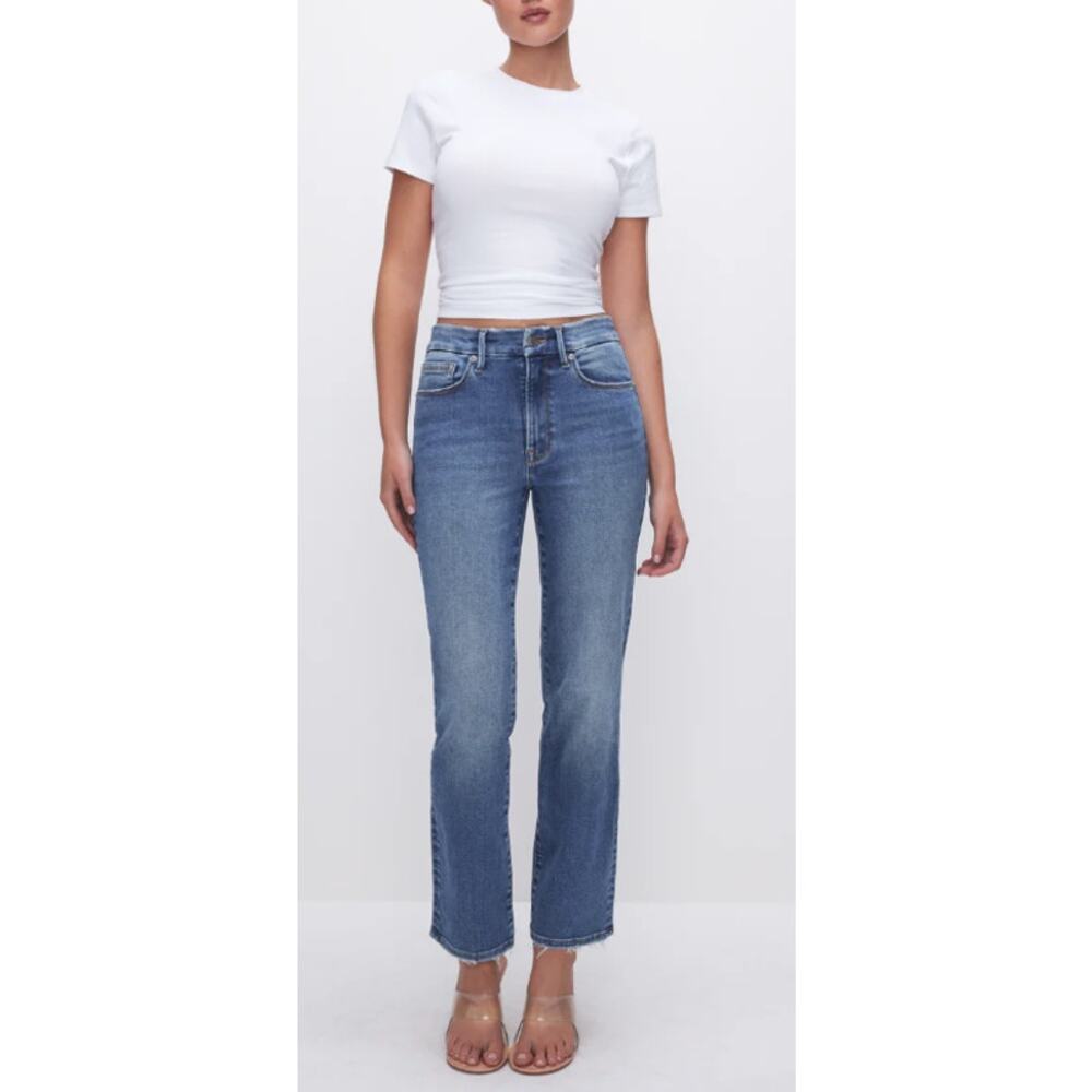 Good American 'Good Legs' Straight Light Compression Denim Jeans Size 2